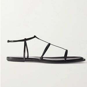 The Row Black T Bar Flat Sandal